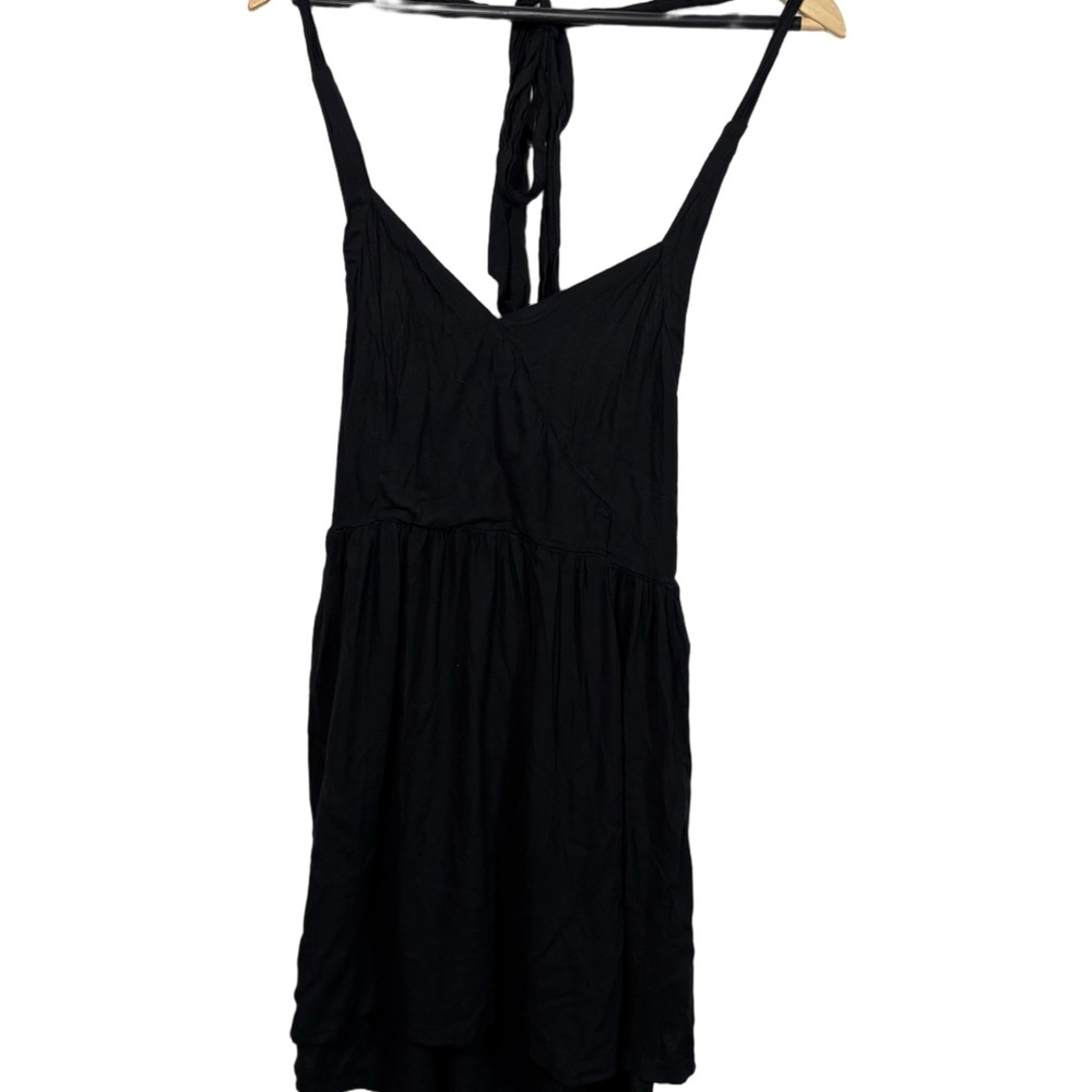 Urban Outfitters Black Tie Back Mini Dress Rayon Size M